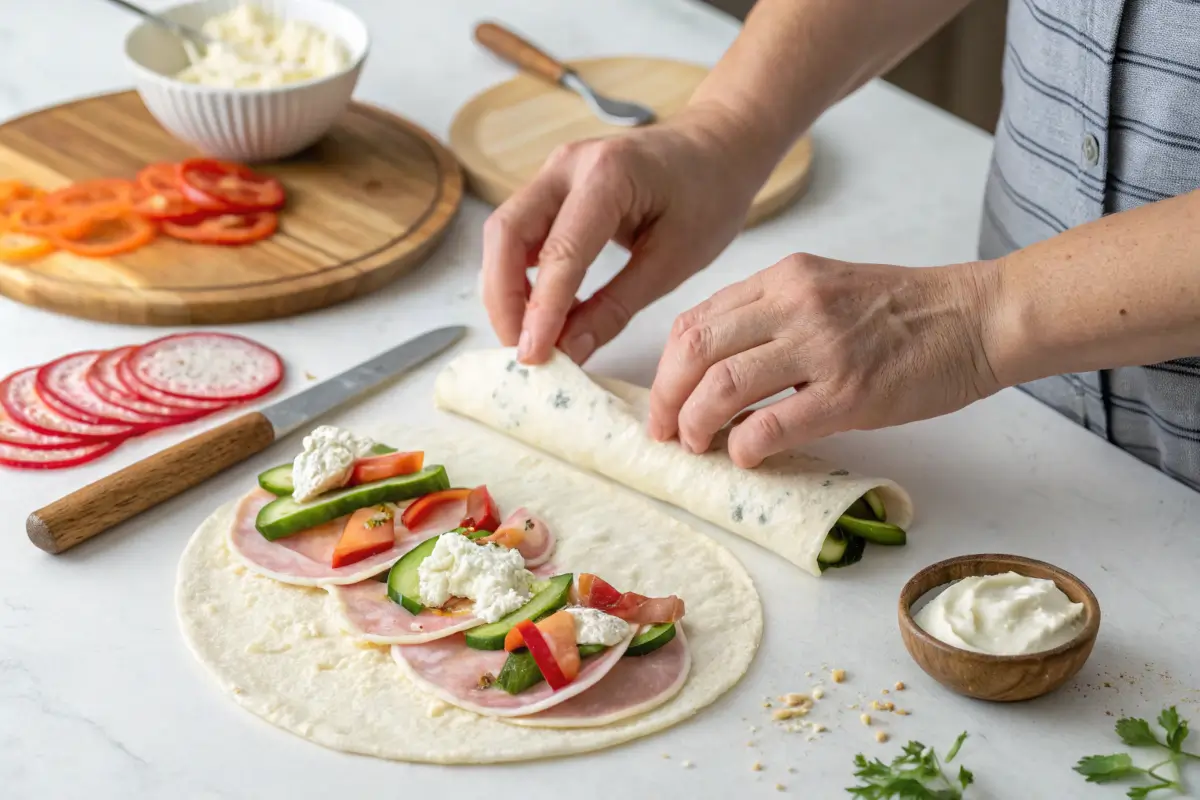 how-to-roll-tortilla-roll-ups Step-by-step guide to rolling tortilla roll ups.