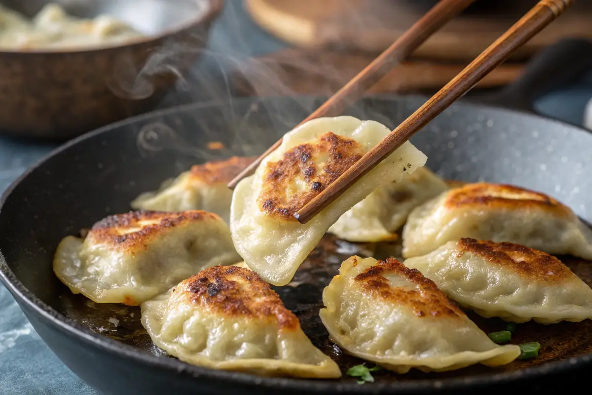 pan-fried-dumplings-with-egg-roll-wrappers Pan-fried dumplings made with egg roll wrappers